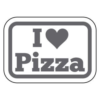 I Love Pizza Sticker (Grey)